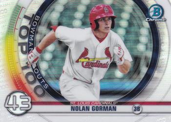 2020 Bowman - Chrome Bowman Scouts Top 100 #BTP-43 Nolan Gorman Front