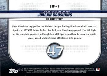 2020 Bowman - Chrome Bowman Scouts Top 100 #BTP-47 Jordan Groshans Back