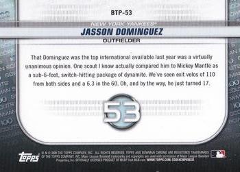 2020 Bowman - Chrome Bowman Scouts Top 100 #BTP-53 Jasson Dominguez Back