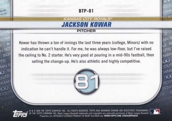 2020 Bowman - Chrome Bowman Scouts Top 100 #BTP-81 Jackson Kowar Back