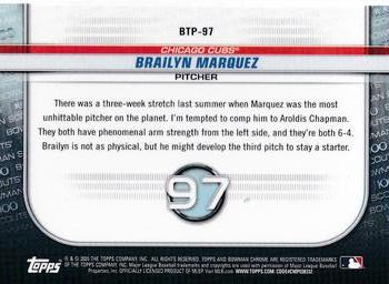 2020 Bowman - Chrome Bowman Scouts Top 100 #BTP-97 Brailyn Marquez Back
