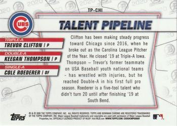 2020 Bowman - Chrome Talent Pipeline #TP-CHI Trevor Clifton / Keegan Thompson / Cole Roederer Back