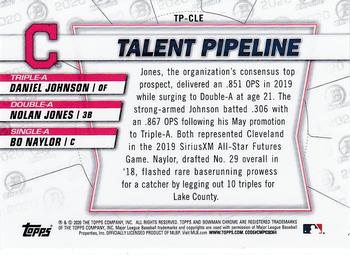 2020 Bowman - Chrome Talent Pipeline #TP-CLE Daniel Johnson / Nolan Jones / Bo Naylor Back