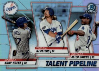 2020 Bowman - Chrome Talent Pipeline #TP-LAD DJ Peters / Jeter Downs / Kody Hoese Front