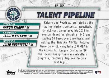 2020 Bowman - Chrome Talent Pipeline #TP-SEA Jarred Kelenic / Julio Rodriguez / Aaron Knapp Back