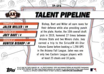 2020 Bowman - Chrome Talent Pipeline #TP-SFG Hunter Bishop / Joey Bart / Jalen Miller Back