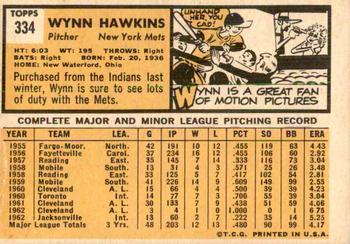 2015 Topps - Topps Originals Buybacks 1963 #334 Wynn Hawkins Back