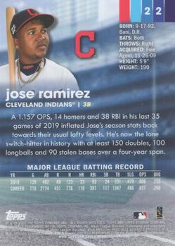2020 Stadium Club Chrome #22 Jose Ramirez Back