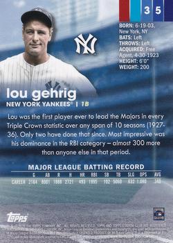 2020 Stadium Club Chrome #35 Lou Gehrig Back
