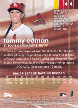 2020 Stadium Club Chrome #44 Tommy Edman Back