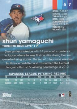 2020 Stadium Club Chrome #57 Shun Yamaguchi Back