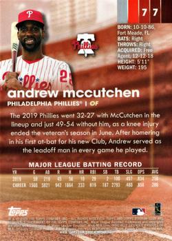 2020 Stadium Club Chrome #77 Andrew McCutchen Back