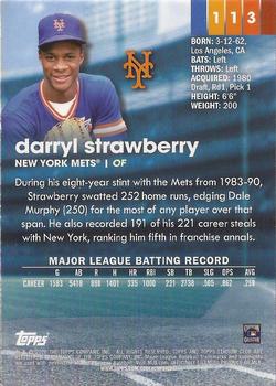 2020 Stadium Club Chrome #113 Darryl Strawberry Back