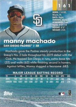 2020 Stadium Club Chrome #161 Manny Machado Back