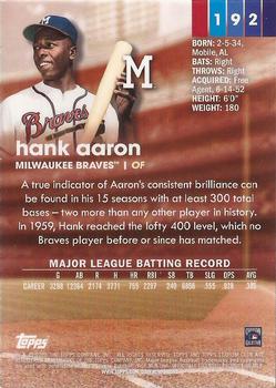 2020 Stadium Club Chrome #192 Hank Aaron Back