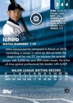 2020 Stadium Club Chrome #244 Ichiro Back