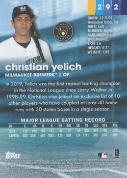 2020 Stadium Club Chrome #292 Christian Yelich Back
