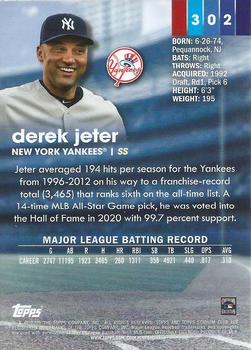 2020 Stadium Club Chrome #302 Derek Jeter Back