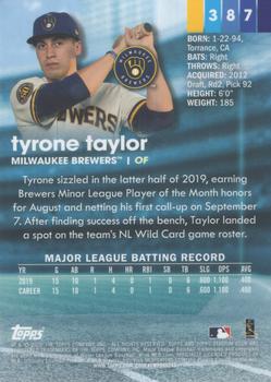 2020 Stadium Club Chrome #387 Tyrone Taylor Back