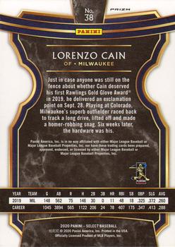 2020 Panini Select - Holo #38 Lorenzo Cain Back