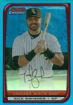 2008 Bowman Chrome - Blue Refractors #108 Nick Swisher Front
