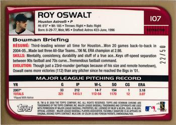 2008 Bowman Chrome - Gold Refractors #107 Roy Oswalt Back