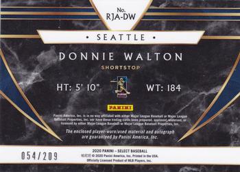 2020 Panini Select - Rookie Jersey Autographs #RJA-DW Donnie Walton Back