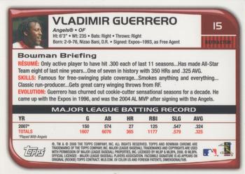 2008 Bowman Chrome - Refractors #15 Vladimir Guerrero Back
