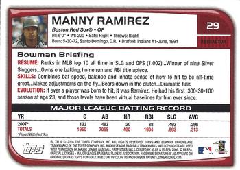 2008 Bowman Chrome - Refractors #29 Manny Ramirez Back