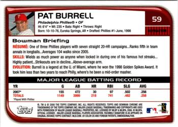 2008 Bowman Chrome - Refractors #59 Pat Burrell Back
