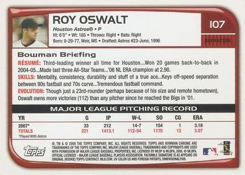 2008 Bowman Chrome - Refractors #107 Roy Oswalt Back