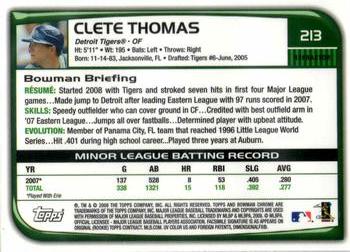 2008 Bowman Chrome - Refractors #213 Clete Thomas Back