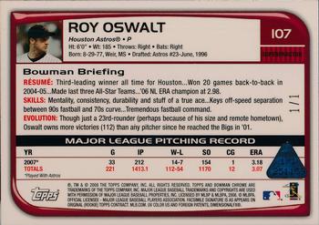 2008 Bowman Chrome - SuperFractors #107 Roy Oswalt Back