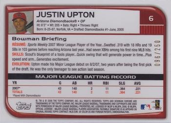 2008 Bowman Chrome - X-Fractors #6 Justin Upton Back
