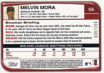 2008 Bowman Chrome - X-Fractors #56 Melvin Mora Back