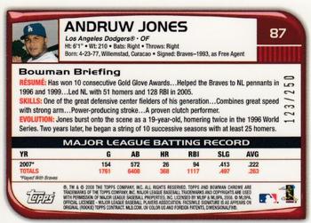 2008 Bowman Chrome - X-Fractors #87 Andruw Jones Back