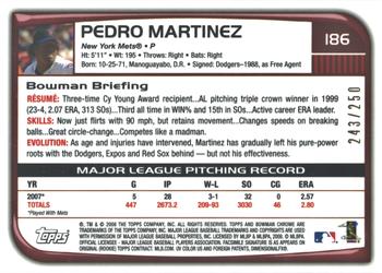 2008 Bowman Chrome - X-Fractors #186 Pedro Martinez Back