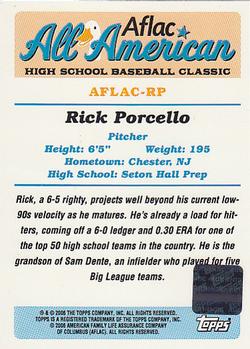 2008 Bowman Draft Picks & Prospects - AFLAC All-American Classic Autographs #AFLAC-RP Rick Porcello Back
