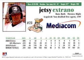 2011 Grandstand Clinton LumberKings Update 1 #NNO Jetsy Extrano Back