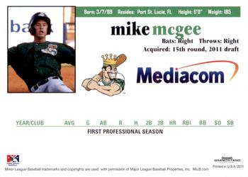 2011 Grandstand Clinton LumberKings Update 1 #NNO Mike McGee Back