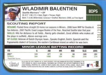 2008 Bowman Draft Picks & Prospects - Blue #BDP5 Wladimir Balentien Back