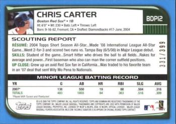 2008 Bowman Draft Picks & Prospects - Blue #BDP12 Chris Carter Back