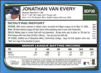 2008 Bowman Draft Picks & Prospects - Blue #BDP38 Jonathan Van Every Back
