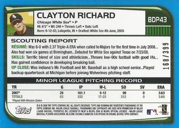 2008 Bowman Draft Picks & Prospects - Blue #BDP43 Clayton Richard Back