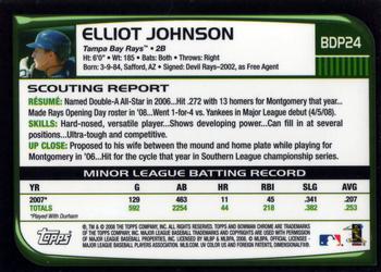 2008 Bowman Draft Picks & Prospects - Chrome #BDP24 Elliot Johnson Back