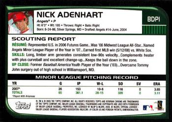 2008 Bowman Draft Picks & Prospects - Chrome #BDP1 Nick Adenhart Back