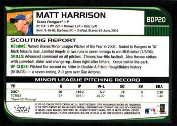 2008 Bowman Draft Picks & Prospects - Chrome #BDP20 Matt Harrison Back