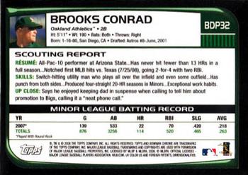 2008 Bowman Draft Picks & Prospects - Chrome #BDP32 Brooks Conrad Back