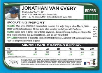 2008 Bowman Draft Picks & Prospects - Chrome Blue Refractors #BDP38 Jonathan Van Every Back