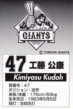2006 Yomiuri Giants 3D #NNO Kimiyasu Kudoh Back
